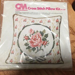 Colonial Rose Cross Stitch Pillow Kit 6716